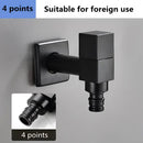 Modern square black wall mount washing machine tap garden faucet