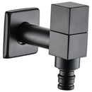 Modern square black wall mount washing machine tap garden faucet