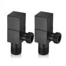 Modern square brass black angle valve bathroom water control