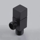 Modern square brass black angle valve bathroom water control