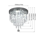 Modern square chrome crystal led ceiling chandelier living room light