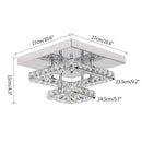 Modern square chrome crystal led ceiling chandelier living room light