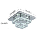 Modern square chrome crystal led ceiling chandelier living room light