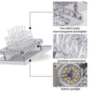 Modern square chrome crystal led ceiling chandelier living room light