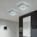 Modern square chrome crystal led ceiling chandelier living room light