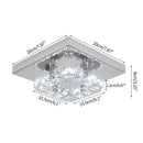 Modern square chrome crystal led ceiling light bedroom chandelier