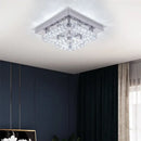 Modern square chrome crystal led ceiling light bedroom chandelier