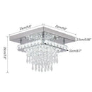 Modern square chrome crystal led ceiling light bedroom chandelier