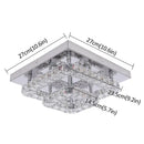 Modern square chrome crystal led ceiling light bedroom chandelier