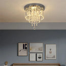 Modern square chrome crystal led ceiling light bedroom chandelier