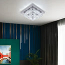 Modern square chrome crystal led ceiling light living room dimmable
