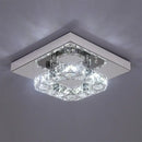 Modern square chrome crystal led ceiling light living room dimmable