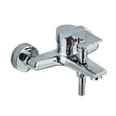 Modern square chrome rainfall shower head with arm and hose bathroom