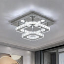 Modern square crystal flush mount ceiling light kitchen fixture