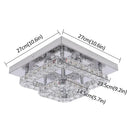 Modern square crystal flush mount ceiling light kitchen fixture
