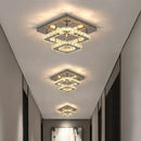 Modern square crystal flush mount ceiling light kitchen fixture