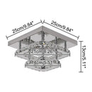 Modern square crystal flush mount ceiling light kitchen fixture