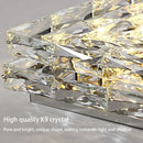 Modern square crystal led ceiling light bedroom silver & chrome