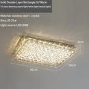 Modern square crystal led ceiling light bedroom silver & chrome