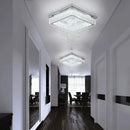 Modern square crystal led pendant chandelier dining room light