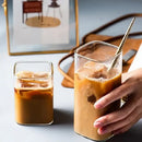 Modern square glass coffee tea mug kitchen drinkware