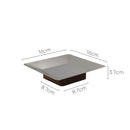 Modern square metallic and dark wood fruit bowl tray living room