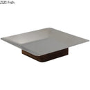 Modern square metallic and dark wood fruit bowl tray living room