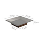 Modern square metallic and dark wood fruit bowl tray living room