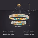 Modern stained glass circle steel led pendant chandelier living room