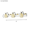Modern stainless steel 3 head vanity wall light bathroom warm white light
