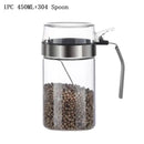 Modern stainless steel and glass seasoning pot kitchen spice shaker