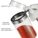 Modern stainless steel and glass seasoning pot kitchen spice shaker