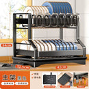 Modern stainless steel black dish drying rack kitchen storage rack