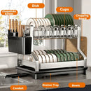 Modern stainless steel black dish drying rack kitchen storage rack
