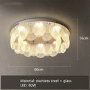 Modern stainless steel bubble glass led ceiling light bedroom fixture
