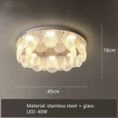 Modern stainless steel bubble glass led ceiling light bedroom fixture