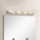 DecorBites™ Modern Stainless Steel Crystal Vanity Sconce - 3/4 Light Beveled Design for Round/Square Bathroom Wall Mount