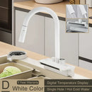 Modern stainless steel digital display pull out kitchen faucet
