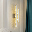 Modern stainless steel k9 crystal led wall mount light living room