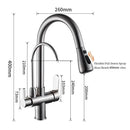 Modern stainless steel pull down kitchen faucet with extendable hose