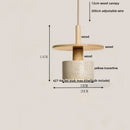 Modern stone and wood glass ball led pendant lamp dining room