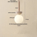 Modern stone and wood glass ball led pendant lamp dining room