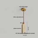 Modern stone and wood glass ball led pendant lamp dining room
