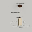 Modern stone and wood glass ball led pendant lamp dining room