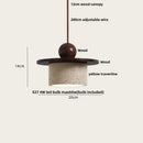 Modern stone and wood glass ball led pendant lamp dining room