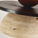 Modern stone and wood glass ball led pendant lamp dining room
