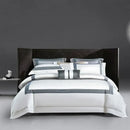 Modern striped white & beige luxury bedding set bedroom cotton