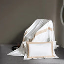 Modern striped white & beige luxury bedding set bedroom cotton