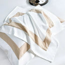 Modern striped white & beige luxury bedding set bedroom cotton