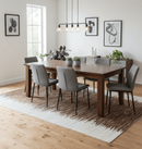 Modern Stripes Leather Striped Tan Brown and Ivory Leather Multi Size Area Rug